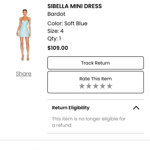 Bardot mini dress in teal. Great condition. Ordered from Revolve. Size small. - Picture 6 of 6